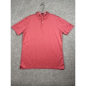 Peter Millar Crown Crafted Polo Shirt Coral Pink Performance Golf Mens Large